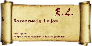 Rozenzweig Lajos névjegykártya